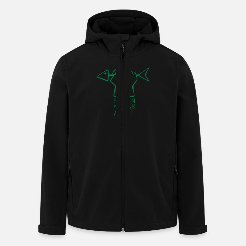 Finkenwerder Art_Outline - Recycelte Männer Softshell-Jacke von Stanley/Stella - Schwarz