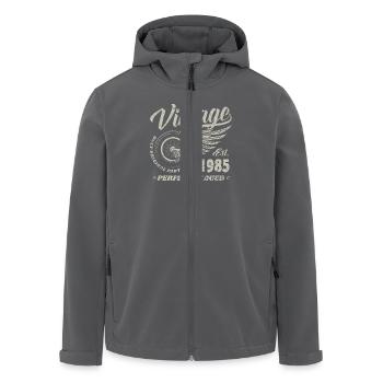 40e anniversaire 40 ans Né 1985 Homme Femme - Veste softshell homme en polyester recyclé Stanley/Stella - noir - Devant - AI Model Male 185 light (185cm)
