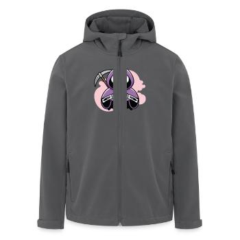 Cute Purple Grim Reaper Heart T-shirt Design - Men’s Recycled Softshell Jacket by Stanley/Stella - black - Front - AI Model Male 185 light (185cm)