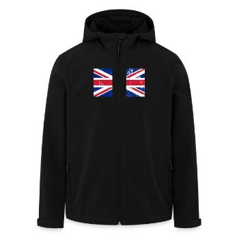 unionjack vintage Großbritannien - Recycelte Männer Softshell-Jacke von Stanley/Stella - Schwarz - Vorne - AI Model Male 185 light (185cm)