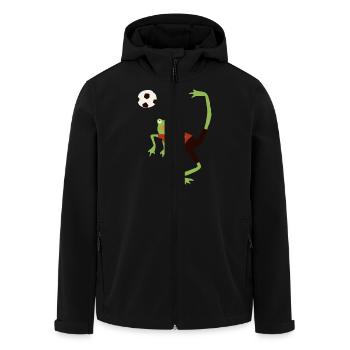 Fussballfrosch - Recycelte Männer Softshell-Jacke von Stanley/Stella - Schwarz - Vorne - AI Model Male 185 light (185cm)