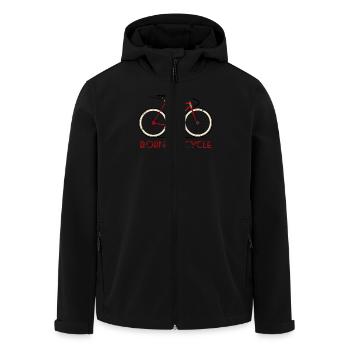 Né à cycle - Veste softshell homme en polyester recyclé Stanley/Stella - noir - Devant - AI Model Male 185 light (185cm)