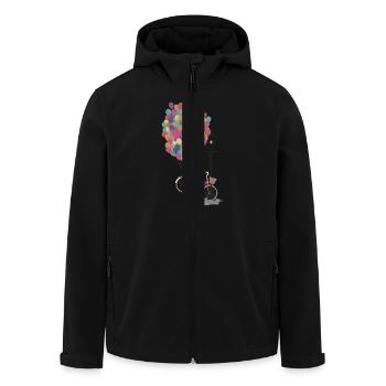 Love to Ride my Bike with Balloons - Veste softshell homme en polyester recyclé Stanley/Stella - noir - Devant - AI Model Male 185 light (185cm)