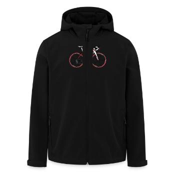 Race Bike - Men’s Recycled Softshell Jacket by Stanley/Stella - black - Front - AI Model Male 185 light (185cm)