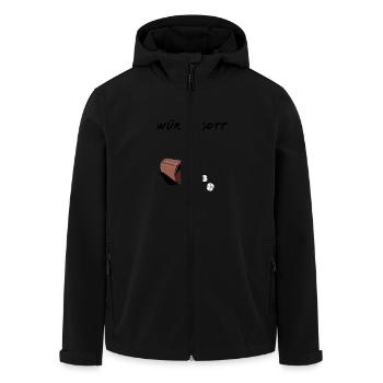 Würfelgott - Recycelte Männer Softshell-Jacke von Stanley/Stella - Schwarz - Vorne - AI Model Male 185 light (185cm)