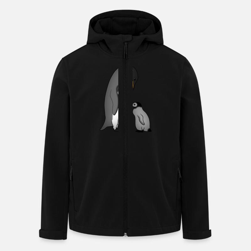 Kaiserpinguin mit Baby - Recycelte Männer Softshell-Jacke von Stanley/Stella - Schwarz