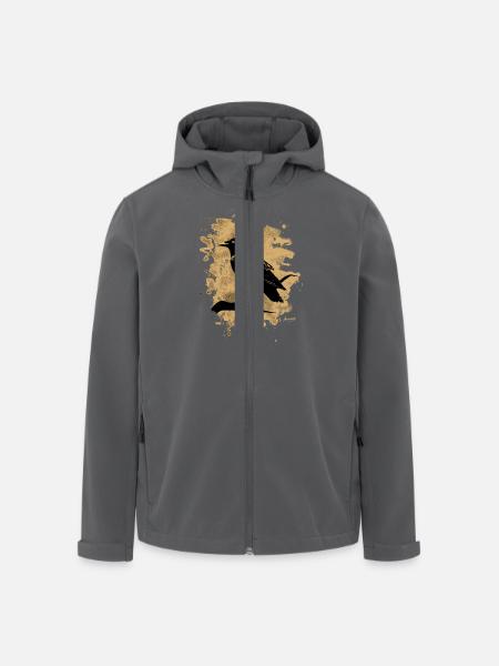 Crow bleached - natural - Recycelte Männer Softshell-Jacke von Stanley/Stella - Schwarz
