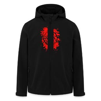 Necronomicon bleached - red - Recycelte Männer Softshell-Jacke von Stanley/Stella - Schwarz - Vorne - AI Model Male 185 light (185cm)