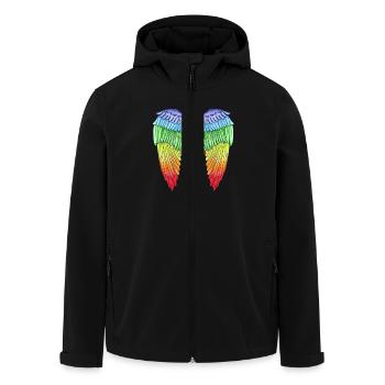 Flügel - Recycelte Männer Softshell-Jacke von Stanley/Stella - Schwarz - Vorne - AI Model Male 185 light (185cm)