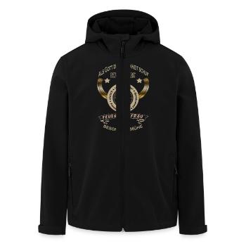 Als Gott die Menschheit - Recycelte Männer Softshell-Jacke von Stanley/Stella - Schwarz - Vorne - AI Model Male 185 light (185cm)