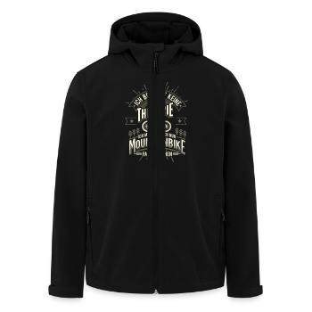 Mountainbike Therapie - Recycelte Männer Softshell-Jacke von Stanley/Stella - Schwarz - Vorne - AI Model Male 185 light (185cm)