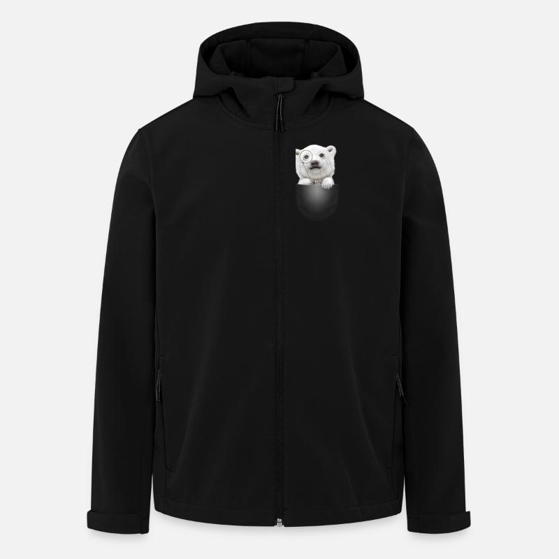 OURS POLAIRE DE POCHE - Veste softshell homme en polyester recyclé Stanley/Stella - noir