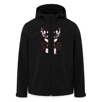 Fröhliche Weihnachten! - Recycelte Männer Softshell-Jacke von Stanley/Stella - Schwarz - Vorne - AI Model Male 185 light (185cm)