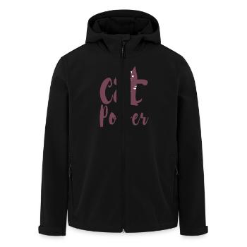 Katzen T Shirt mit Katzenmotiv Katze - Recycelte Männer Softshell-Jacke von Stanley/Stella - Schwarz - Vorne - AI Model Male 185 light (185cm)