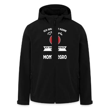 Keine Therapie Montenegro - Recycelte Männer Softshell-Jacke von Stanley/Stella - Schwarz - Vorne - AI Model Male 185 light (185cm)