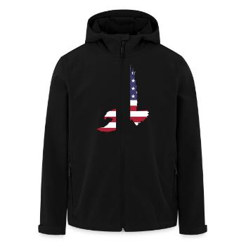 USA America Flag Stars and Stripes Eagle Eagle - Men’s Recycled Softshell Jacket by Stanley/Stella - black - Front - AI Model Male 185 light (185cm)