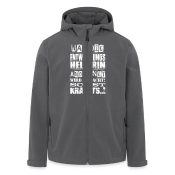 Beruf - Was die Entwicklungshelferin anordnet... - Recycelte Männer Softshell-Jacke von Stanley/Stella - Schwarz - Vorne - AI Model Male 185 light (185cm)