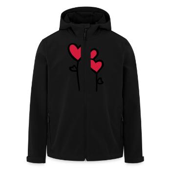 HEART flowers - Men’s Recycled Softshell Jacket by Stanley/Stella - black - Front - AI Model Male 185 light (185cm)