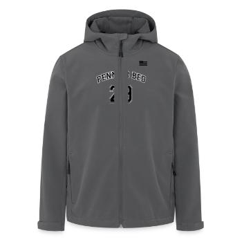 penn_ar_bed2 - Men’s Recycled Softshell Jacket by Stanley/Stella - anthracite - Front - AI Model Male 185 light (185cm)