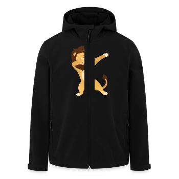 Lion Dab Dance - Cool Gift - Men’s Recycled Softshell Jacket by Stanley/Stella - black - Front - AI Model Male 185 light (185cm)