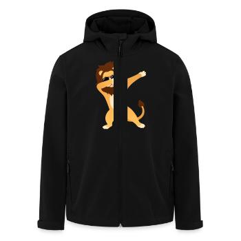 Dabbing Lion With Sunglasses - Cool Gift - Men’s Recycled Softshell Jacket by Stanley/Stella - black - Front - AI Model Male 185 light (185cm)