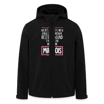 Malinois Hund Geschenk T-Shirt Bester Freund - Recycelte Männer Softshell-Jacke von Stanley/Stella - Schwarz - Vorne - AI Model Male 185 light (185cm)