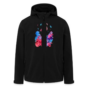Wolken Flamingo - Recycelte Männer Softshell-Jacke von Stanley/Stella - Schwarz - Vorne - AI Model Male 185 light (185cm)