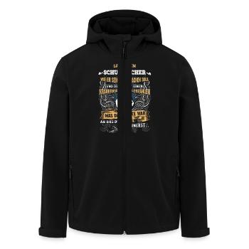 Edles Berufe-Shirt für den Schuhmacher - Recycelte Männer Softshell-Jacke von Stanley/Stella - Schwarz - Vorne - AI Model Male 185 light (185cm)