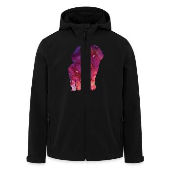 Kids Elephant Wasserfarbe - Recycelte Männer Softshell-Jacke von Stanley/Stella - Schwarz - Vorne - AI Model Male 185 light (185cm)