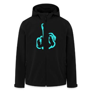 Finger lover middle finger fuck you fuck off - Men’s Recycled Softshell Jacket by Stanley/Stella - black - Front - AI Model Male 185 light (185cm)