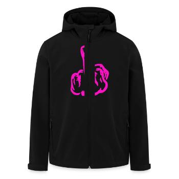 Mittelfinger Middle finger fuck you fuck off - Men’s Recycled Softshell Jacket by Stanley/Stella - black - Front - AI Model Male 185 light (185cm)
