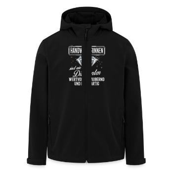 HANDWERKERINNEN - DM - Recycelte Männer Softshell-Jacke von Stanley/Stella - Schwarz - Vorne - AI Model Male 185 light (185cm)