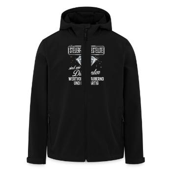 STEUERFACHANGESTELLTE -DM - Recycelte Männer Softshell-Jacke von Stanley/Stella - Schwarz - Vorne - AI Model Male 185 light (185cm)