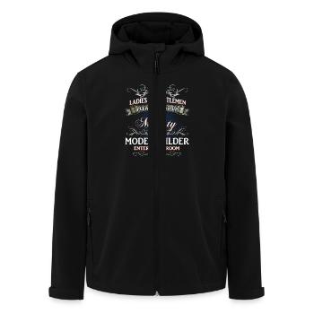 Noble professions shirt for the model maker - Men’s Recycled Softshell Jacket by Stanley/Stella - black - Front - AI Model Male 185 light (185cm)