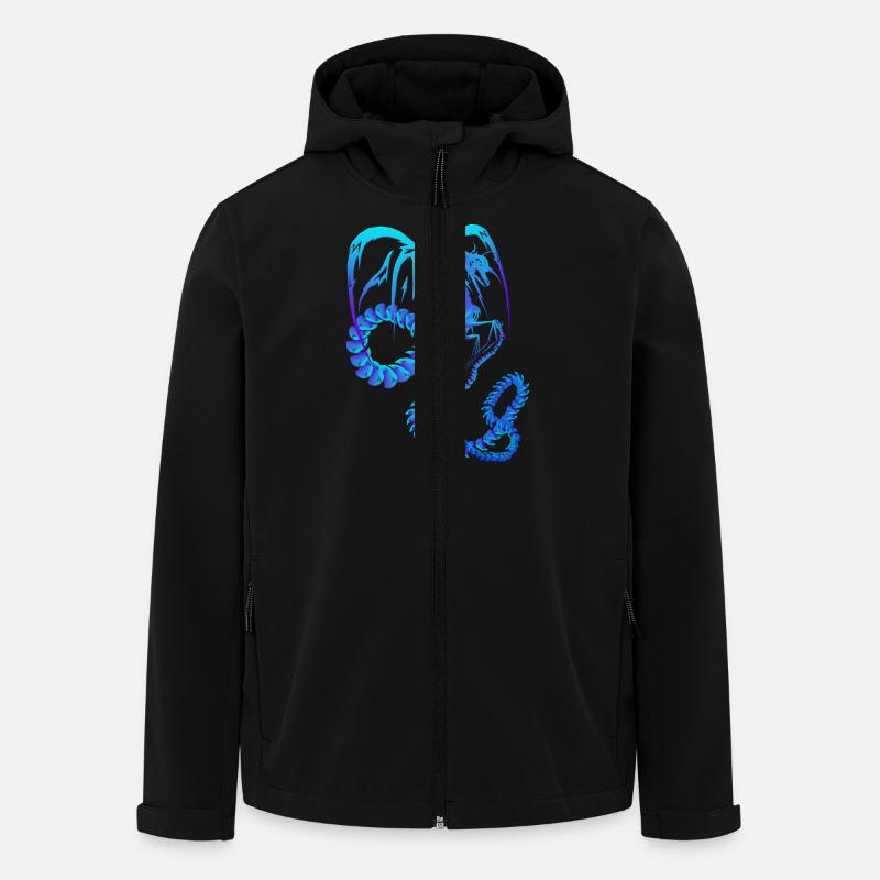 Électrique Blue Dragon - Veste softshell homme en polyester recyclé Stanley/Stella - noir