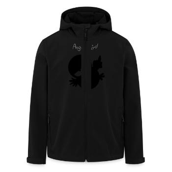 Eine Eule // Angry Bird - Recycelte Männer Softshell-Jacke von Stanley/Stella - Schwarz - Vorne - AI Model Male 185 light (185cm)