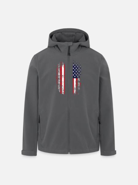 FLAG USA GRUNGE LOOK - Recycelte Männer Softshell-Jacke von Stanley/Stella - Schwarz