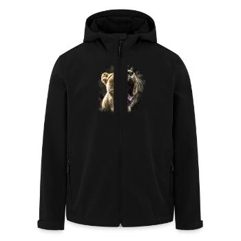 Löwin Löwenkopf - Recycelte Männer Softshell-Jacke von Stanley/Stella - Schwarz - Vorne - AI Model Male 185 light (185cm)