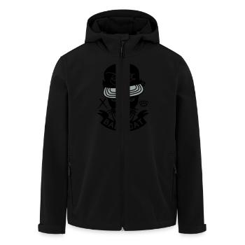Bad Cat - GeddoCat - Men’s Recycled Softshell Jacket by Stanley/Stella - black - Front - AI Model Male 185 light (185cm)