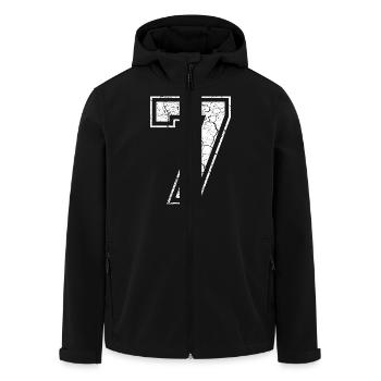 7_seven_sieben_white_weiss (de) - Recycelte Männer Softshell-Jacke von Stanley/Stella - Schwarz - Vorne - AI Model Male 185 light (185cm)