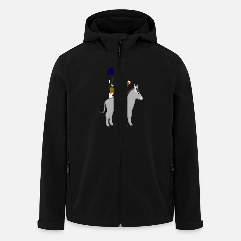 Chien, chat, coq, âne - Veste softshell homme en polyester recyclé Stanley/Stella - noir