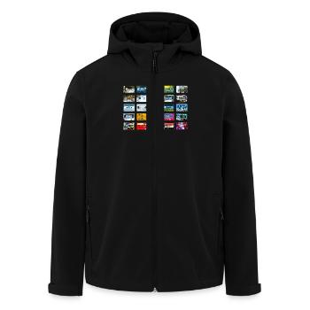 Dead Tapes - Men’s Recycled Softshell Jacket by Stanley/Stella - black - Front - AI Model Male 185 light (185cm)