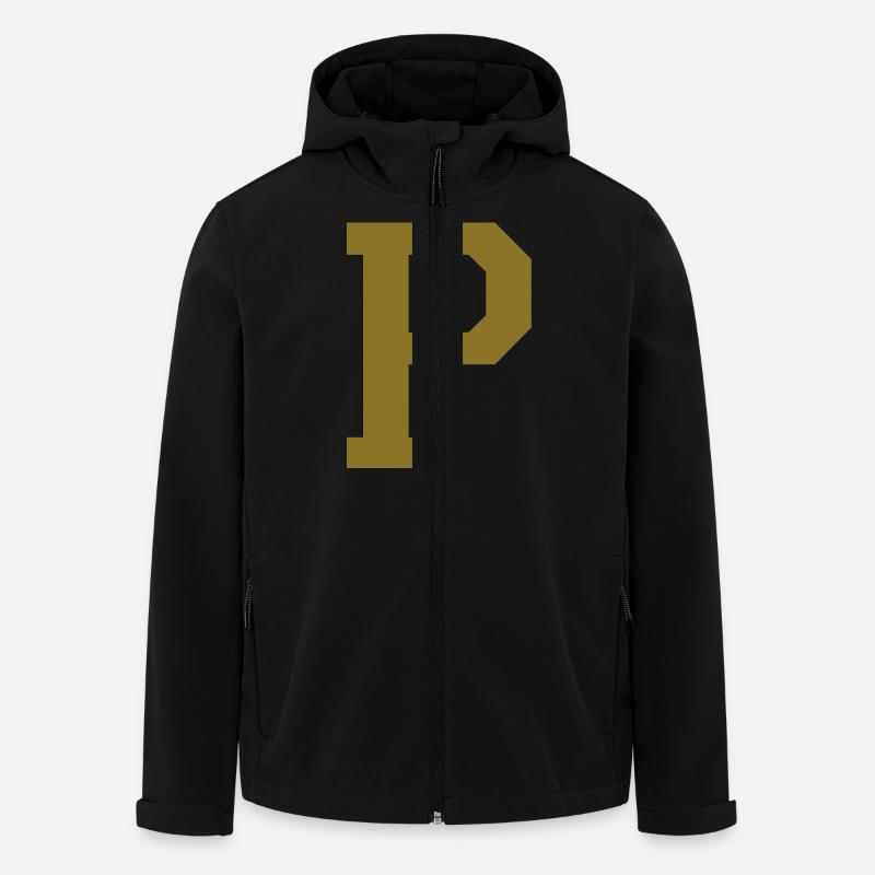 p - Buchstabe - Recycelte Männer Softshell-Jacke von Stanley/Stella - Schwarz