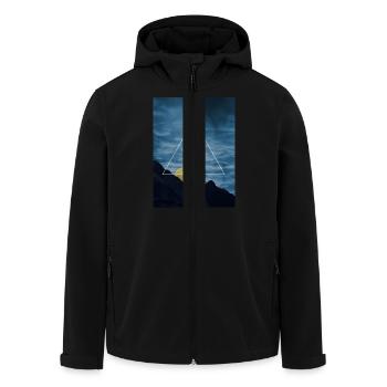wolf-triangle - Recycelte Männer Softshell-Jacke von Stanley/Stella - Schwarz - Vorne - AI Model Male 185 light (185cm)