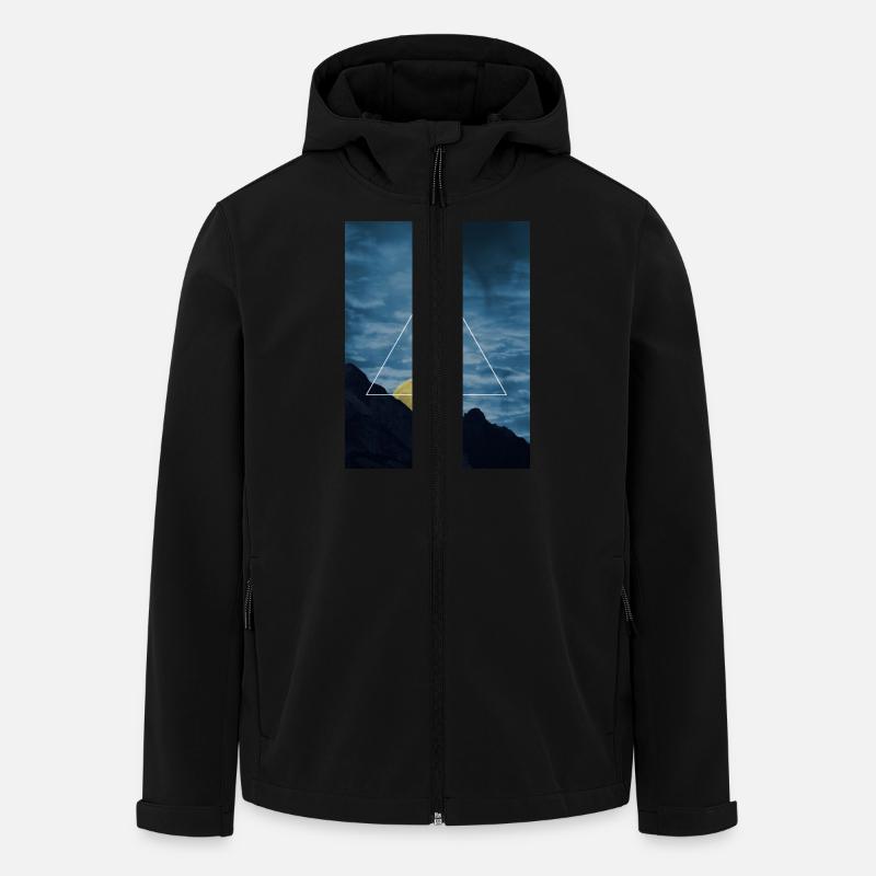 loup-triangle - Veste softshell homme en polyester recyclé Stanley/Stella - noir