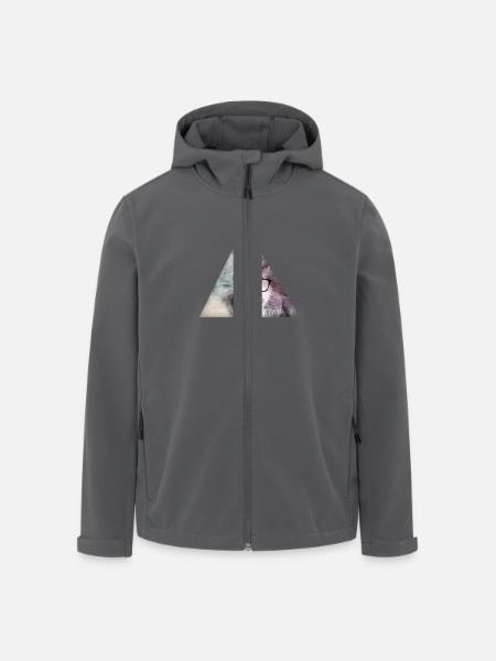 Triangle Monster Moustache Cat - Recycelte Männer Softshell-Jacke von Stanley/Stella - Schwarz