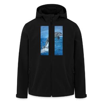 Delphin - Recycelte Männer Softshell-Jacke von Stanley/Stella - Schwarz - Vorne - AI Model Male 185 light (185cm)