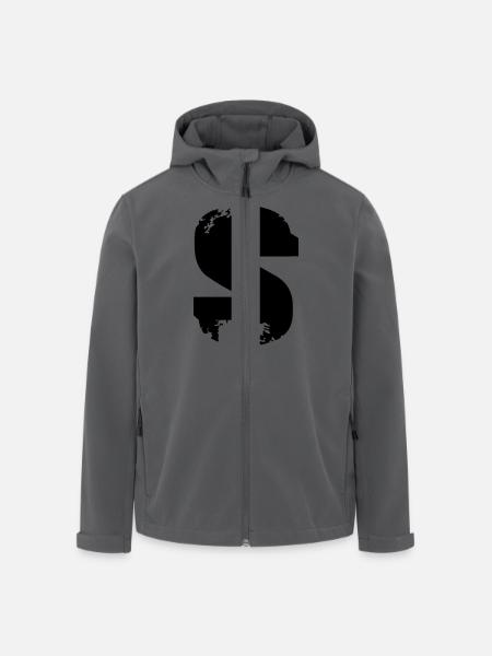 S - Buchstabe - Recycelte Männer Softshell-Jacke von Stanley/Stella - Schwarz