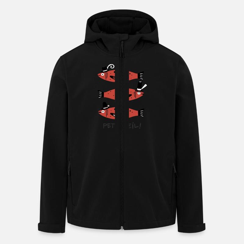 Fische - Recycelte Männer Softshell-Jacke von Stanley/Stella - Schwarz