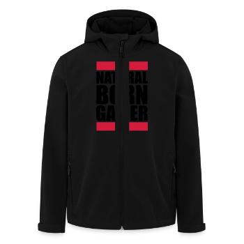 Natural Born Gamer Logo - Men’s Recycled Softshell Jacket by Stanley/Stella - black - Front - AI Model Male 185 light (185cm)